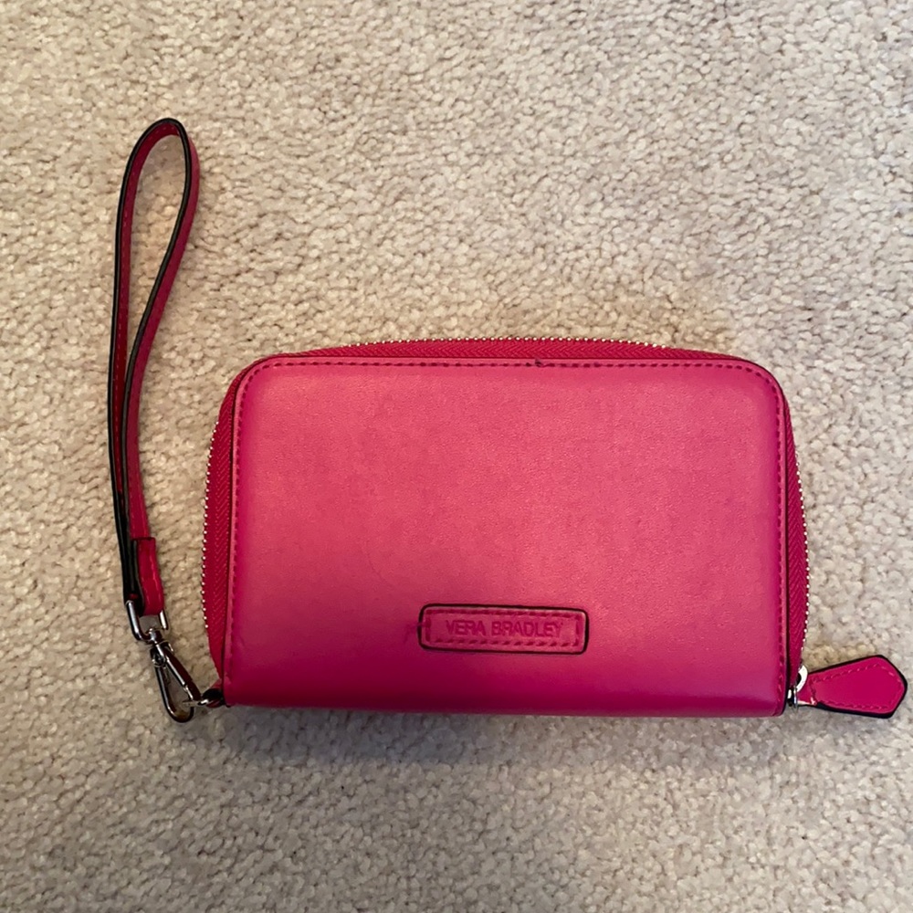 Vera Bradley pink leather wristlet